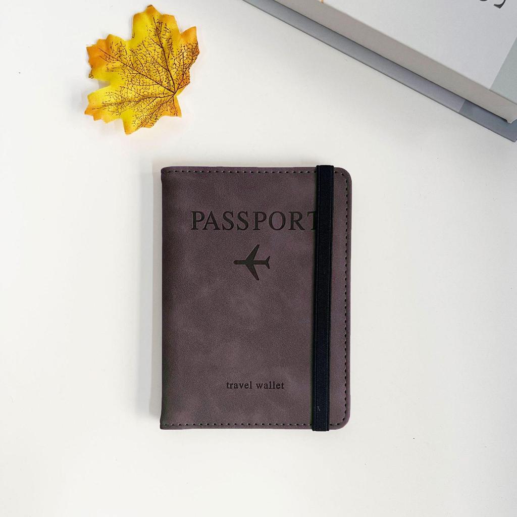 Tarjetero RFID de piel sintética transfronteriza: cartera multifuncional para identificación de viaje