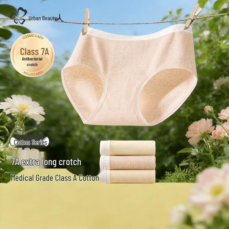 Urban Beauty Women s Pure Cotton Antibacterial Mid-Waist Briefs M