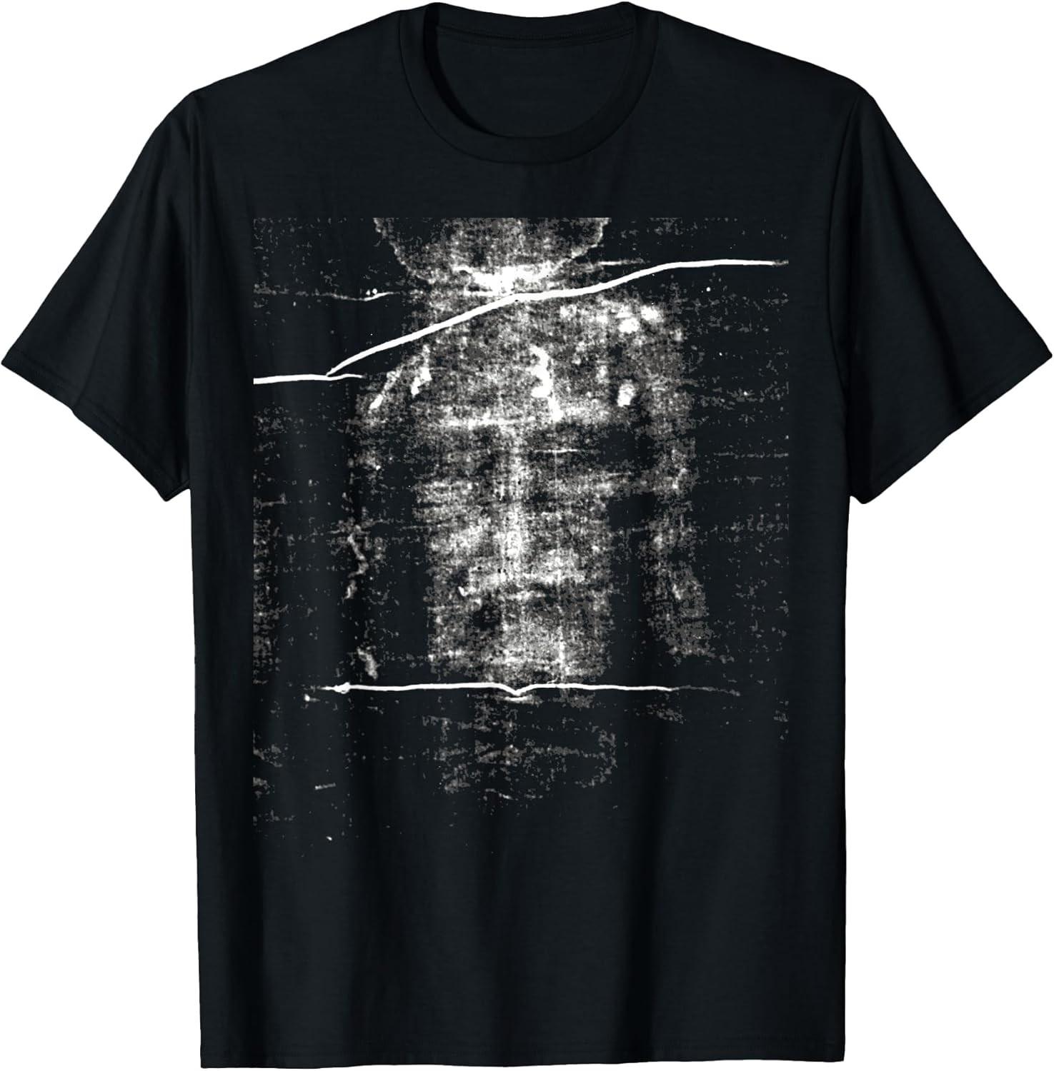Shroud of Turin: Holy Face of Jesus Turin Cotton Tee - MADE IN USA XXL