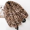 Luxury Women Viscose Scarf Floral Designer Shawl Leopard Print Cotton Linen Feeling Tassel Muslim Hijab Wrap Turban