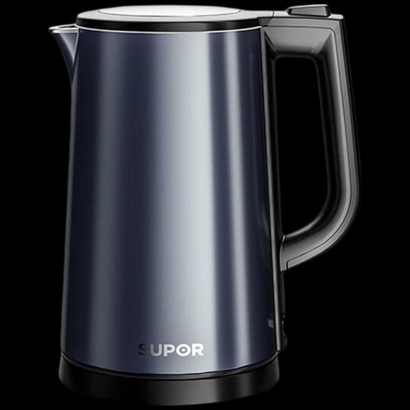 SUPOR 1.7L Double-Layer Anti-Scald Stainless Steel Electric Kettle