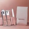 4pcs Professional Manicure Set, Stainless Steel Nail Clippers, Cuticle Nippers, Nail File, and Spoon Pusher Nail Tech Supplies