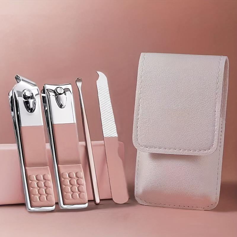 4pcs Professional Manicure Set, Stainless Steel Nail Clippers, Cuticle Nippers, Nail File, and Spoon Pusher Nail Tech Supplies