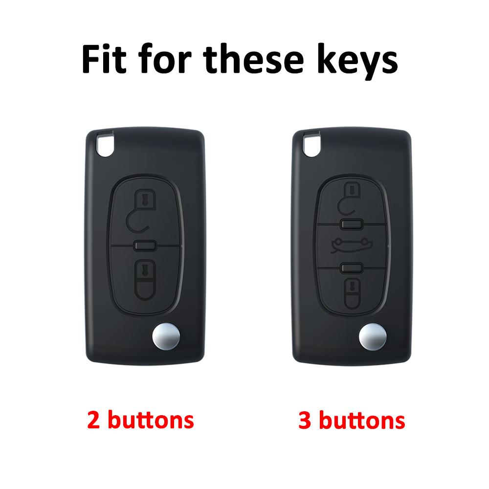 For Citroen Xsara Picasso C2 C3 C4 C5 C6 C8 Shell Fob Holder Soft TPU Car Key Fob Case Cover For Peugeot 107 206 207 307 308 406