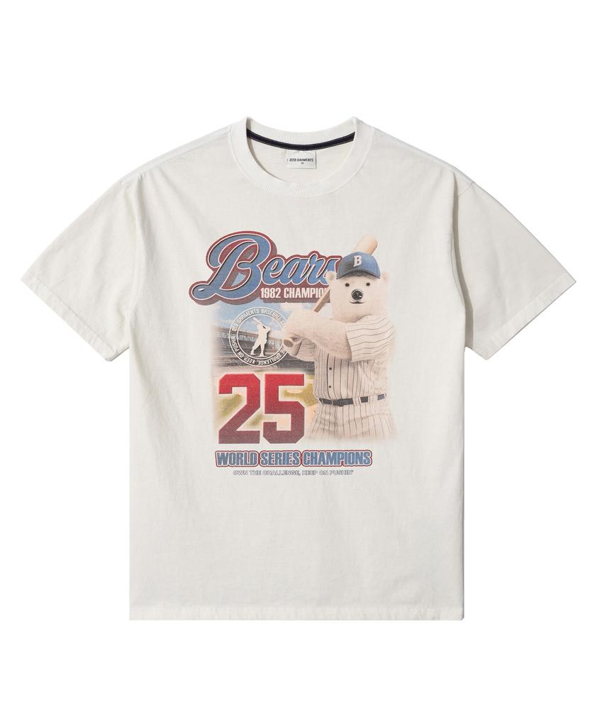 QT8 GARMENTS Oc Bear Champ Ec Washed Tee (Ecru)