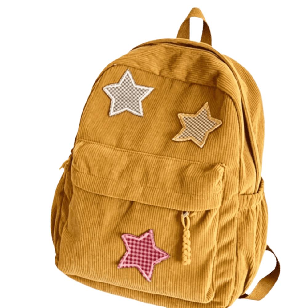 Lightweight Corduroy Backpack Soft Fabric Travel Bag Cute School Backpack Outdoor