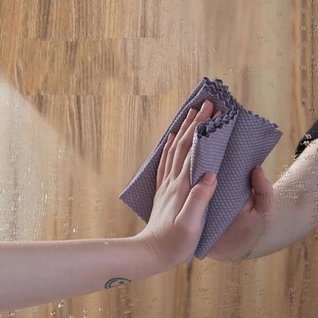 3pcs Random Color Dish Cloths Microfiber Washing Dishes Towel Lint Free Dish Drying Quickly Clean Windows Glasses Cleaning Cloth