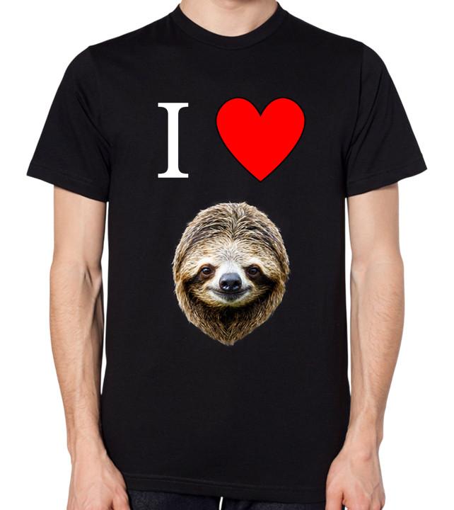 I Love Sloth T-Shirt Men Women Unisex Top S разноцветный