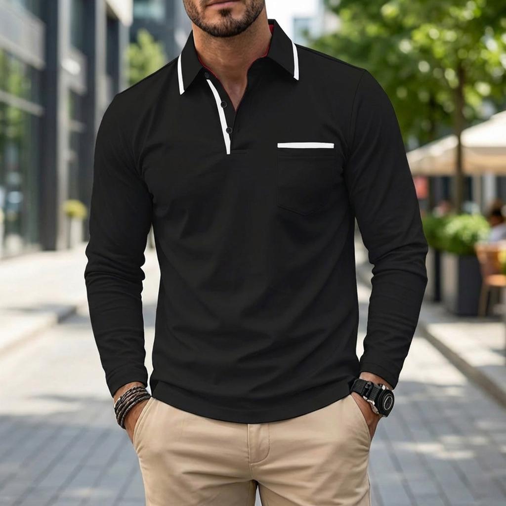 Men's Colorblock Long Sleeve Tops Men's Casual Fashion Long Sleeve Tops