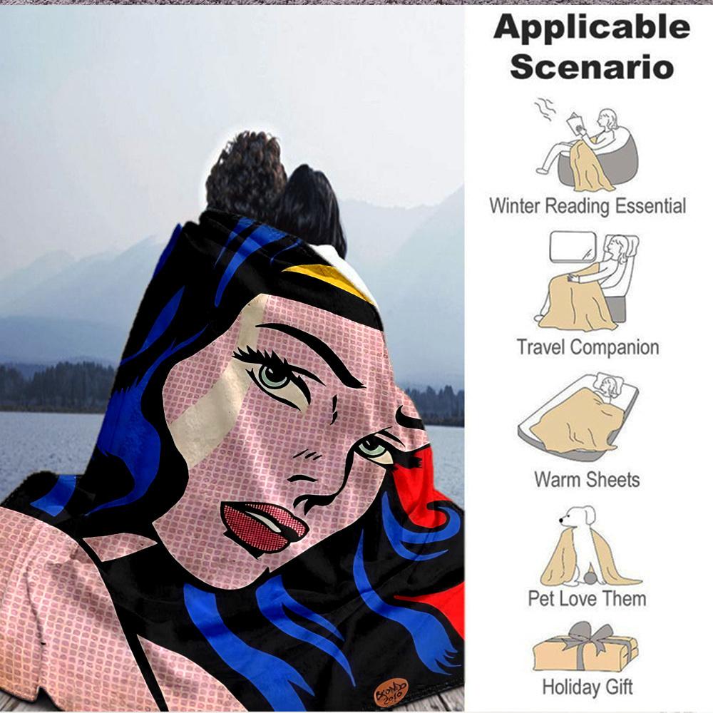 1ks deka Wonder Woman Polyesterové vlákno, Celoroční pohodlí na pohovku, postel, do kanceláře, auta, na kempování, Ideální domácí dekorace a dárek, Pohodlí v kanceláři