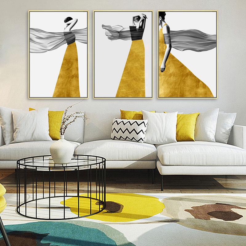 Abstract Woman Wall Art Modern Fashion Female Posters for The Home Canvas Picture for Interior Frameless Wall Art No Frame