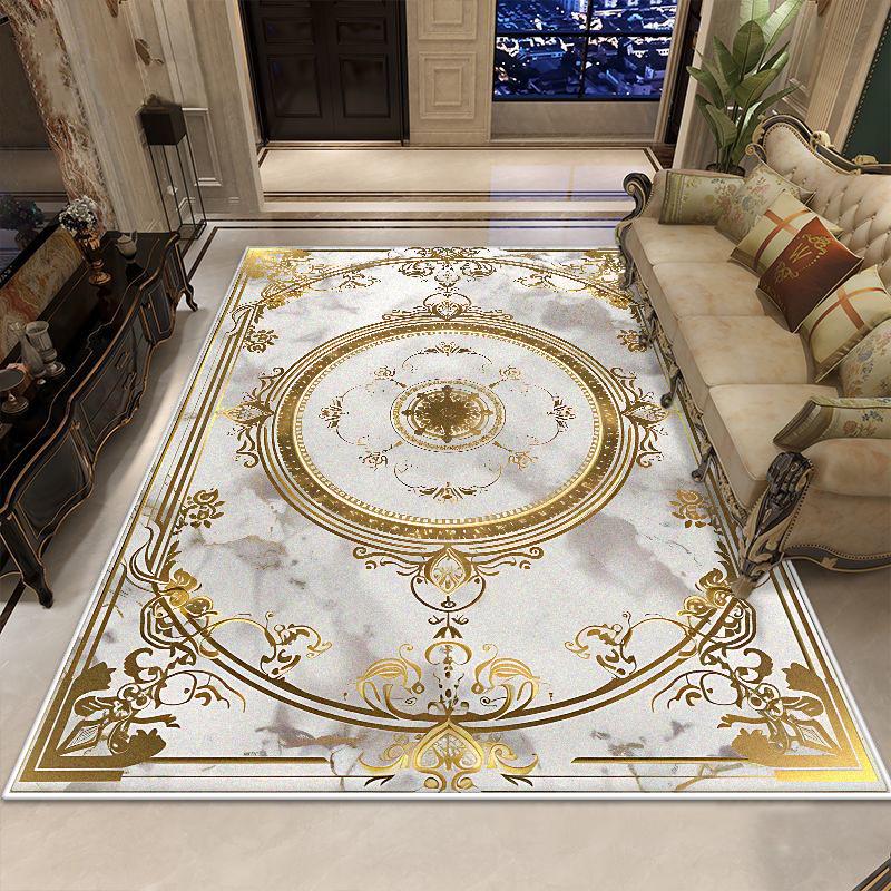 

Golden Luxury Decoration Carpet Living Room European Style Large Area Rugs Sofa Area Coffee Tables Bedroom Non-slip Floor Mat 60*90cm