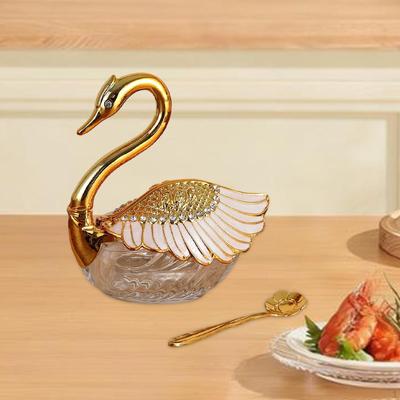 Swan Shaped Sugar Container Modern Premium Sturdy Durability Seasoning Jar with Spoon for Buffet