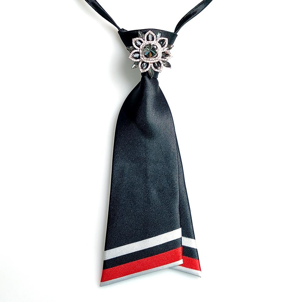 Japanese College Style No-Iron Bow Tie: Retro Crystal Accessory for Women and Girls