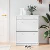 VidaXL Shoe Cabinet ALTA White 77x35x96 Cm Solid Pine Wood 353924