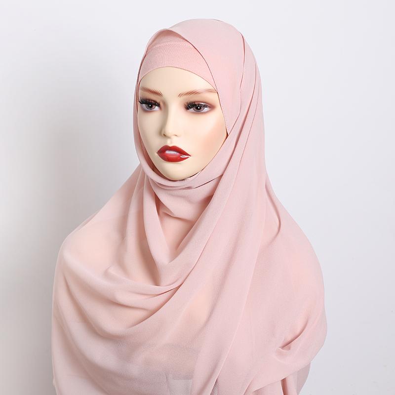 Premium Perfect Matching Color Breathable Undercap Plain Light Weight Chiffon Modal Hijab Scarf