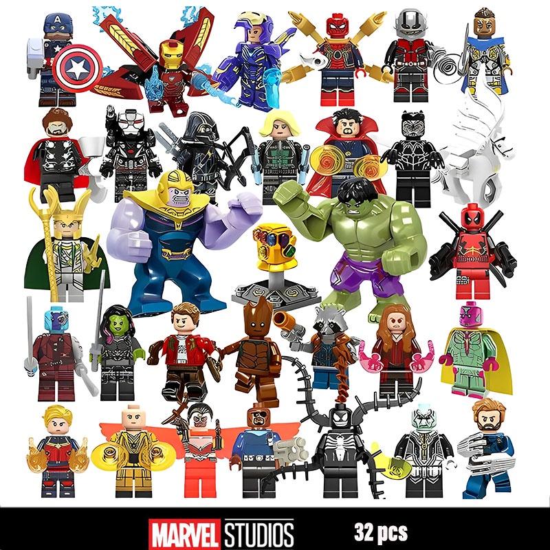 Marvel Superhero Boy Puzzle Building Block Toy Set 32pcs Plastic Material 4.5cm Height
