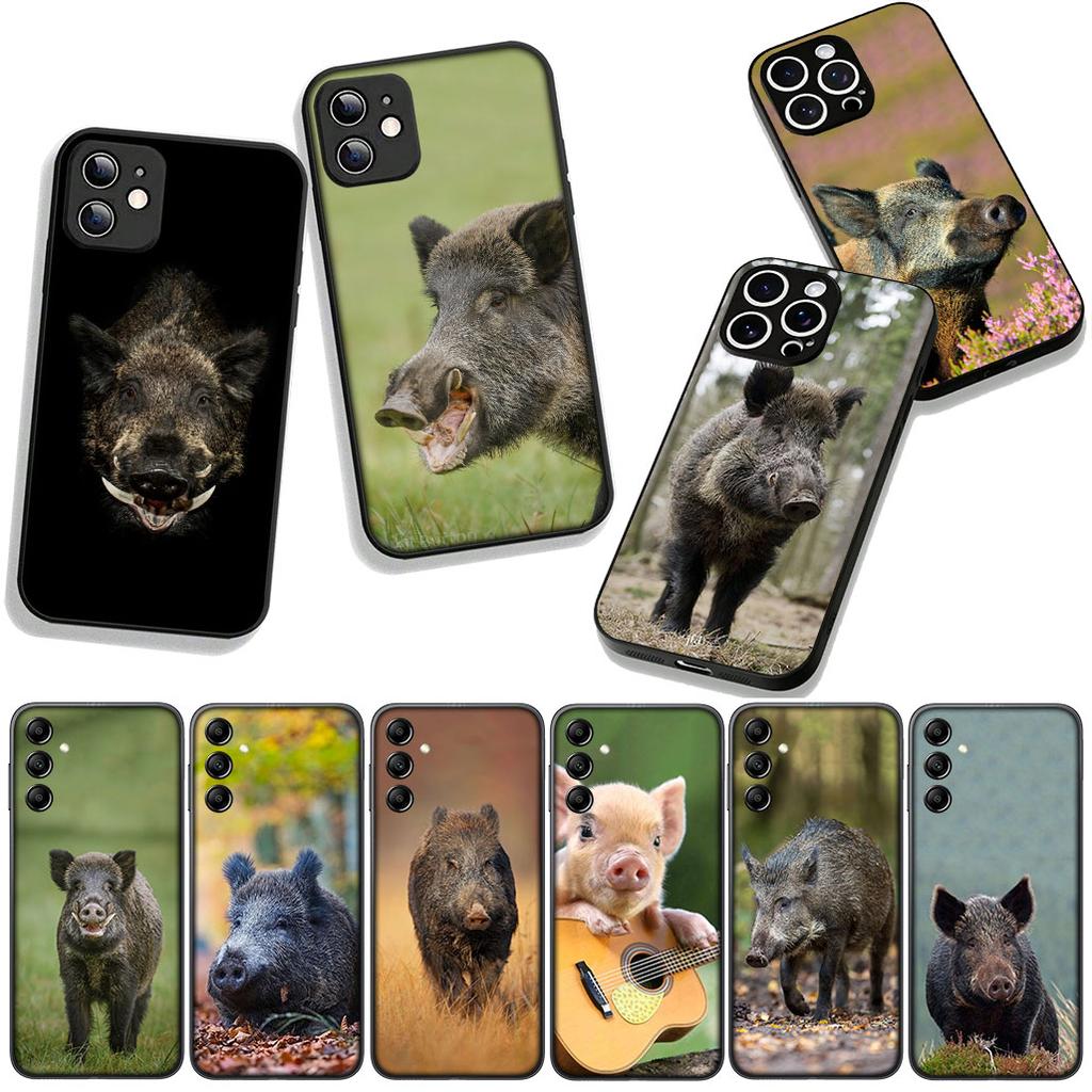 Phone Cover Animal Wild Boar Pig Casing for Apple iPhone 16 15 14 Plus 13 12 Mini 17 Pro Max + ProMax 16E Air 15+ Case