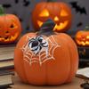 Handicraft Halloween Pumpkin Figurine Model Spider Web Pumpkin Statue  Festival Decor