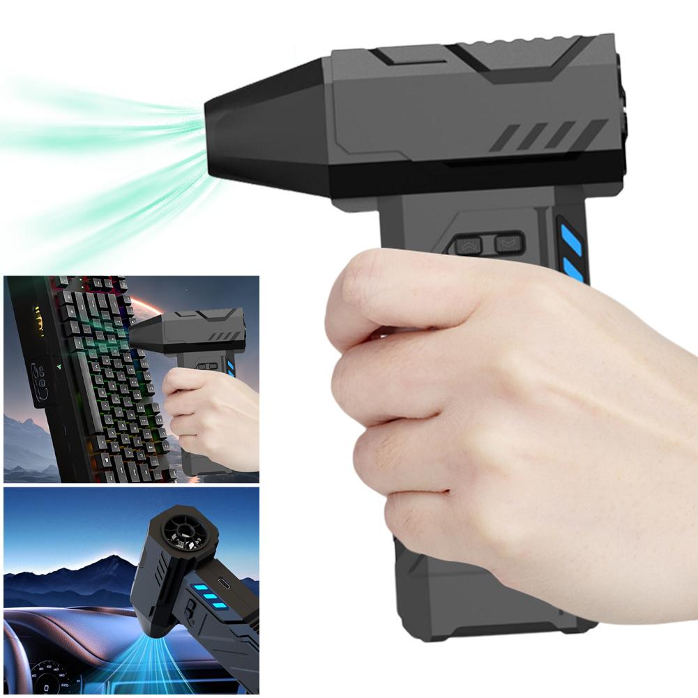 13000RPM Jet Dry Mini Blower Rechargeable Electric Air Duster 3 Speeds Portable Turbo Jet Fan for Cleaning Computer Keyboards