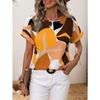 Women's Round Neck T-shirt Summer Outdoor Fashion Short-sleeved Tops Oversize Loose Ladies Clothing Flower Printing Trend Style