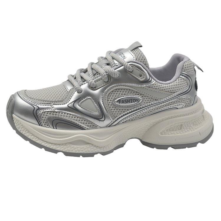 Daddy Shoes Women's Summer 2025 New Thin Versatile Thick-soled Breathable Mesh Shoes Lightweight Casual Sports Shoes