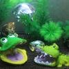 Frog Bubble Stone Aquarium Decoration and Oxygen Pump Ornament