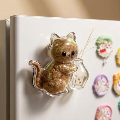 Transparent Cat Hair Storage Refrigerator Pet Fur Keepsake Capsule Diy Souvenirs Cat Whiskers Collector Fridge Magnet