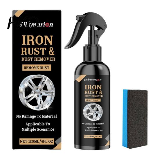 Rust Removal Spray Wheel Remover for Car Rims, 120ml Metal Iron Particle PH Neutral Cleaner with Color Reaction,PH Non-Acid, Restores