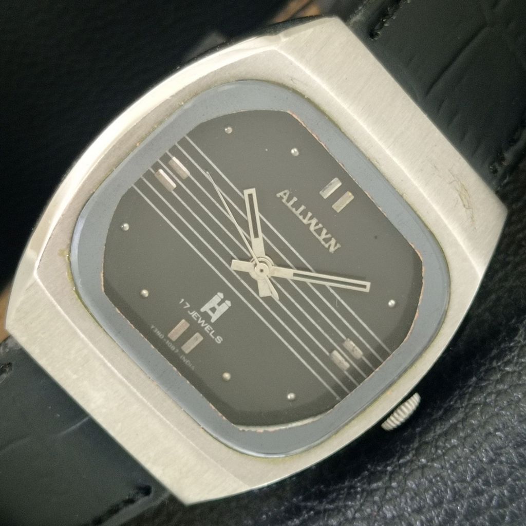 ВИНТАЖНЫЕ МУЖСКИЕ ЧАСЫ ALLWYN С РУЧНЫМ ЗАВОДОМ 6300A ИНДИЙСКИЕ ОРИГИНАЛЬНЫЙ ЦИФЕРБЛАТ a703988-1