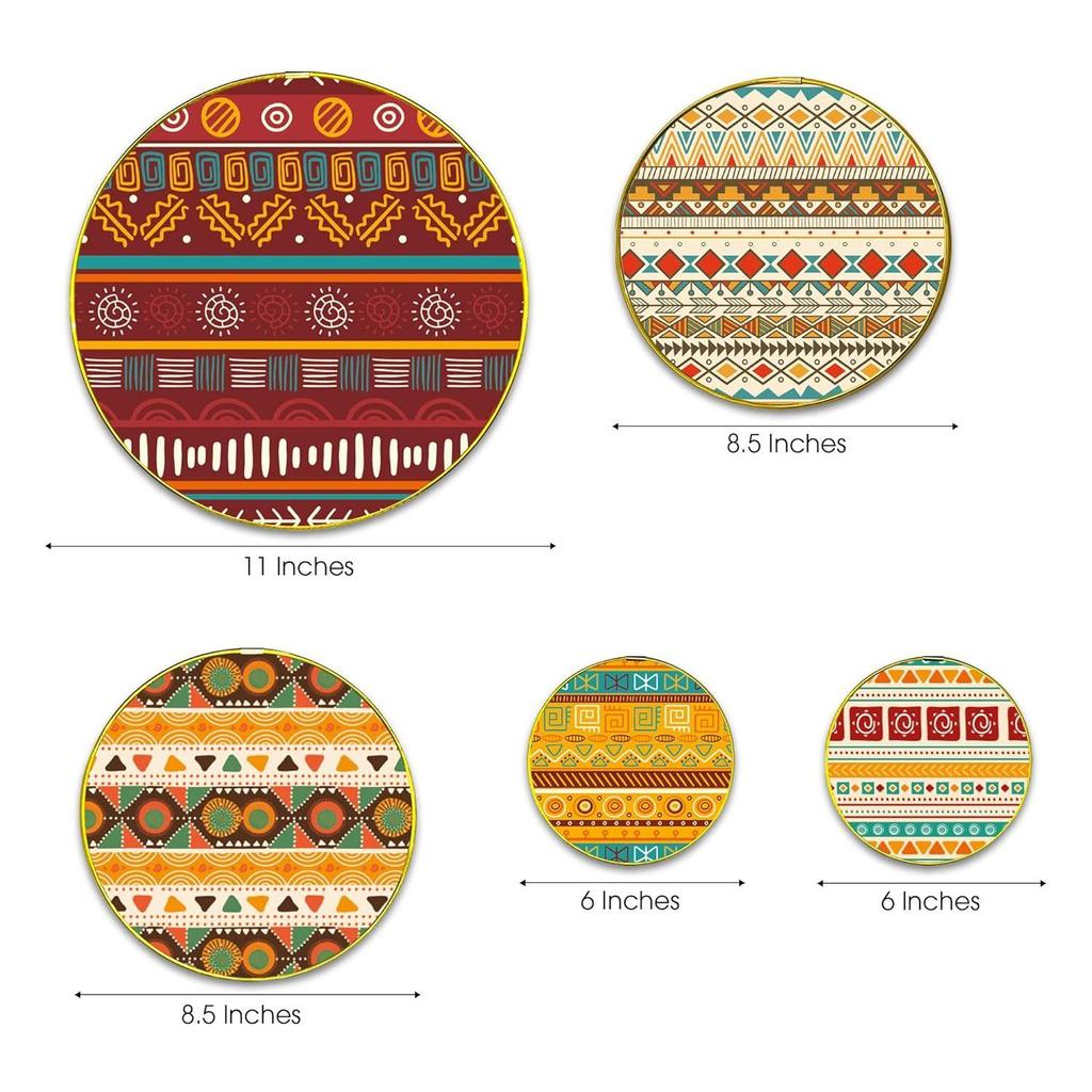 Home Decoration | Vintage Art Design | Handcrafted | Living Room Wall Decoration | Décor Items | Gift Items (Multicolour) (Set of 5)