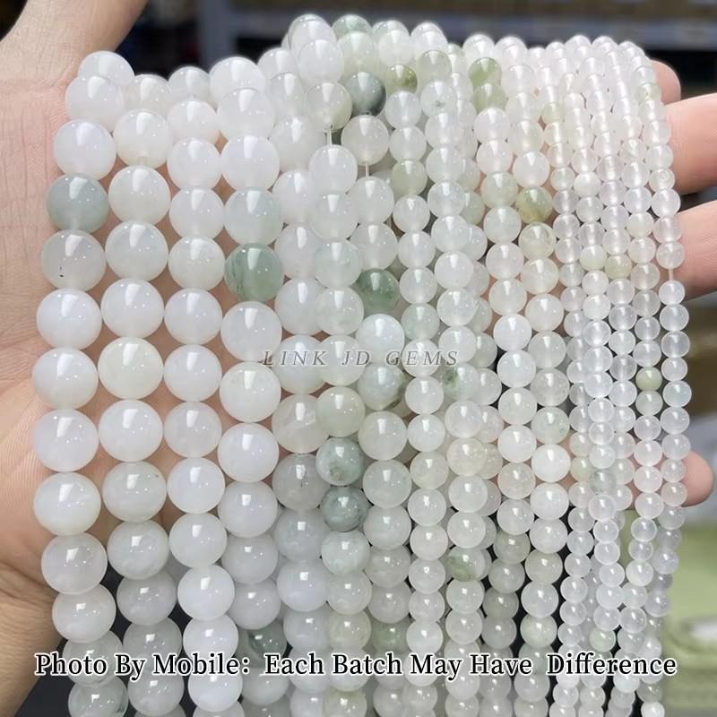 Natural Stone Sea Blue Chalcedony Beads Round Loose Spacer 6 8 10mm Pick Size For Jewelry Making Necklace Bracelet Accessory
