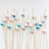 100/50 Pezzi Spiedini Usa e Getta in Bambù Bianco Perla per Matrimonio, Stuzzicadenti in Legno per Cocktail, Spiedini Forchetta per Frutta e Snack, Stoviglie per Feste di Matrimonio