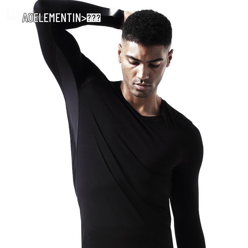 Men's V-Neck Long-Sleeve Ice Silk Warm Base Layer Top