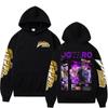 Anime JoJo's Bizarre Adventure Kujo Jotaro Star Platinum Grafická mikina s kapucí Dámská Ležérní Vintage Fleecová Oversized Mikina