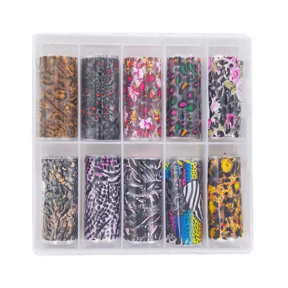 Stripe Pattern Nail Foils Leopard Print Nail Decals Fashion Nail Stickers Nail Decoration