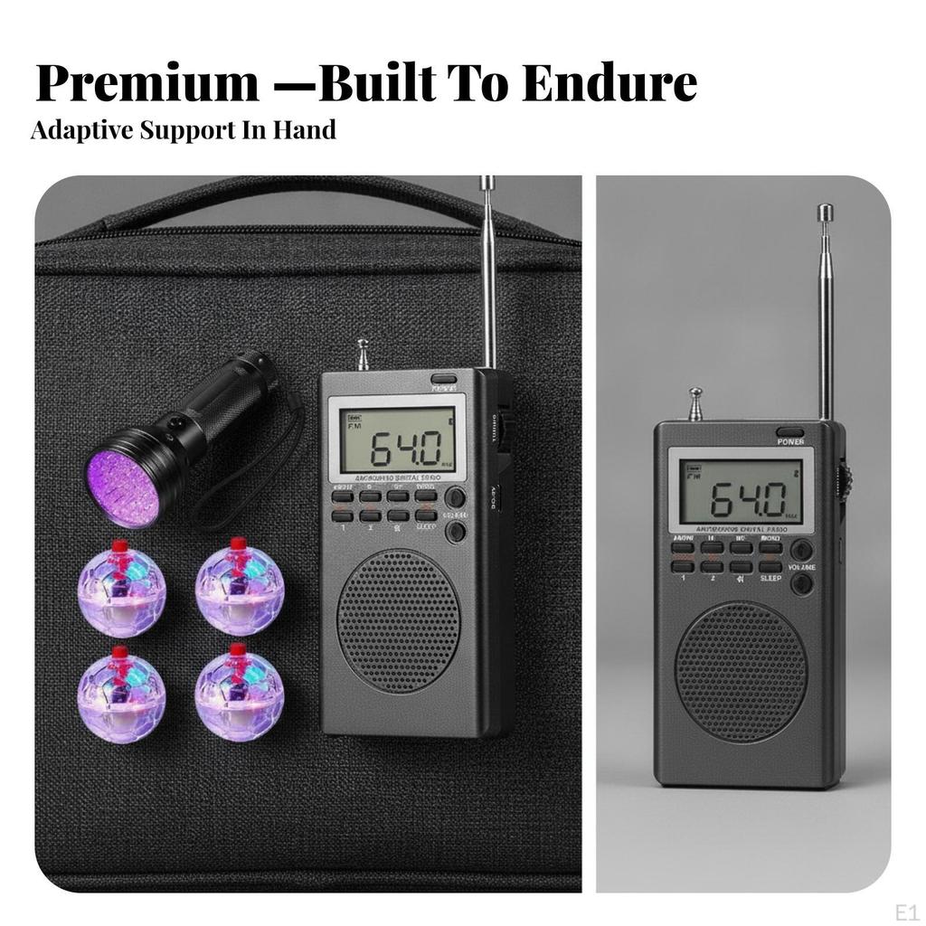 6 Pieces Portable Radio with Speaker | Clear Digital Display Display, Telescopic