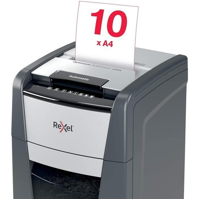 Document Shredder - REXEL - Auto+ 225X - P4 Security - 225-sheet Capacity - 60L Bin