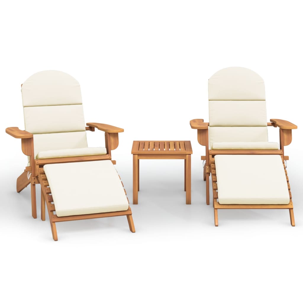 3-teiliges Gartenlounge-Set Adirondack-Stil Massives Akazienholz