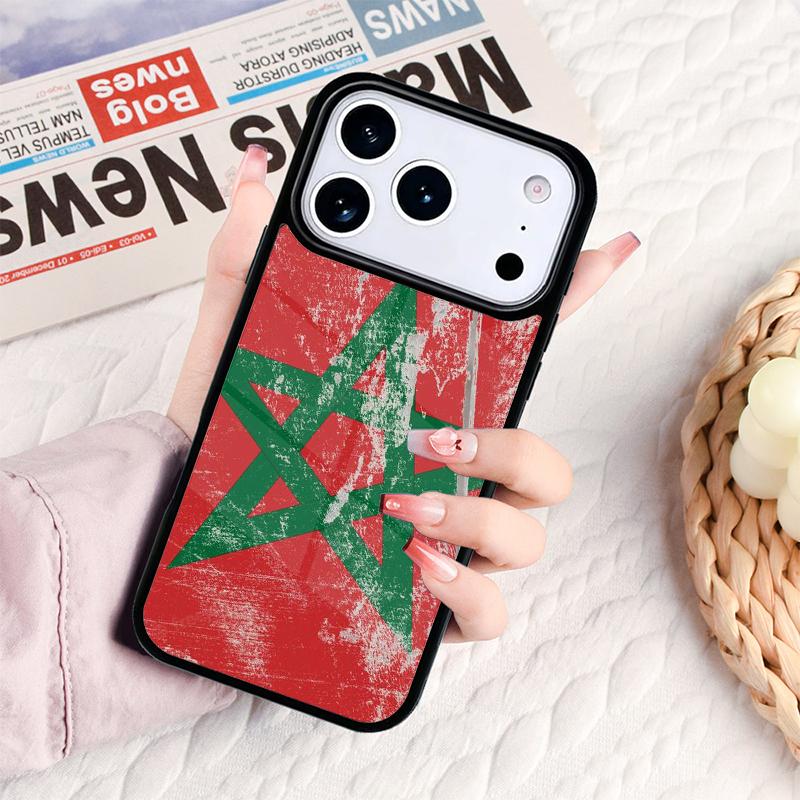 Marokko Flagge Wappen Handyhülle Für IPhone 17 16e 15 14 13 12 11 Pro Max Air Mini Weiche Schutzhülle