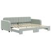 VidaXL Lit de jour avec lit gigogne gris clair 90x200 cm velours 3196929