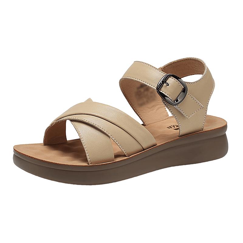 Zulijian Women s Breathable Leather Flat Sandals 37