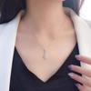 Luxury Pear-Shaped Diamond Pendant Necklace for Women – Water Drop Design with Clavicle Chain.
