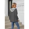 Autumn Women's Striped Clashing Colour Splicing Hooded Long Sleeve Loose Sweatshirt