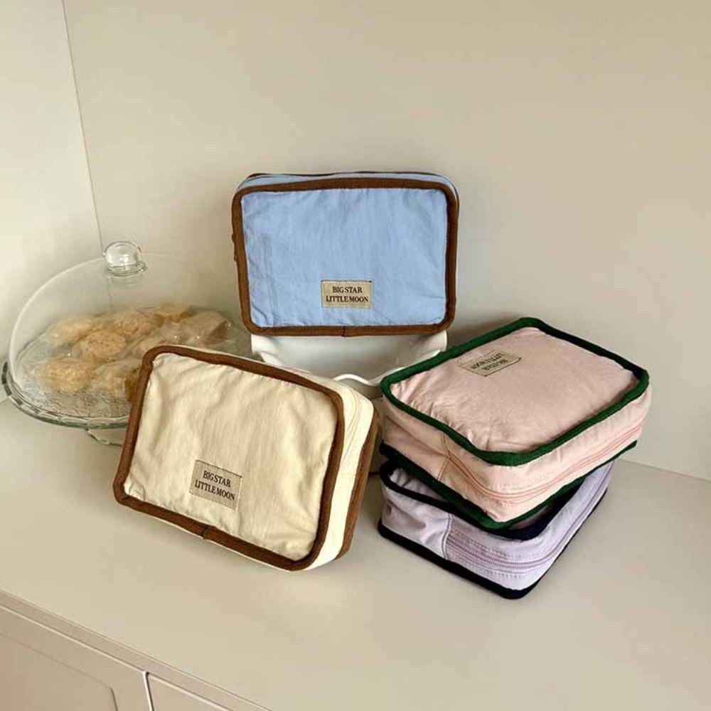 Korean Style Contrast Color Cosmetic Bag Portable Sanitary Napkin Storage Bag  Napkin Towel