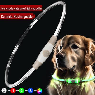 Wasserdichter wiederaufladbarer LED-Haustierhalsband Typ-C – Leuchtendes Hundehalsband gegen Verlust und Unfälle