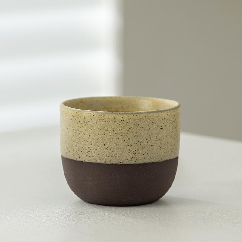 Japanese Ceramic Tea Cup Retro Matte Coarse Pottery Espresso Cups Handmade Coffee Ceramic Mug Drinkware Gift