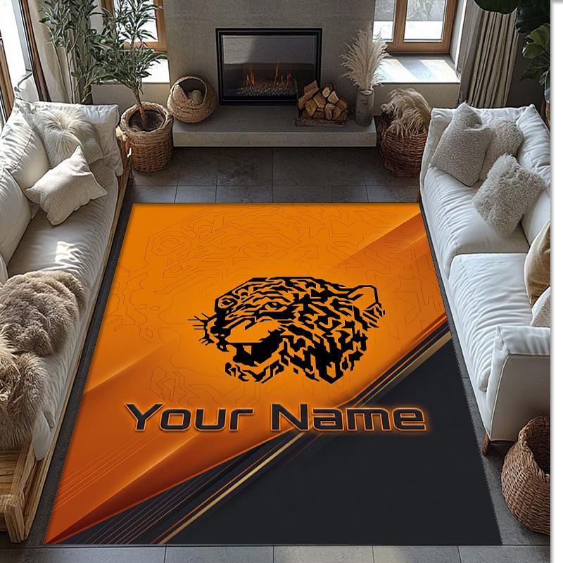 Hull FC Crystal Velvet Rug, Custom Name Text Personalized Non‑Slip Floor Mat for Home Decor Gift