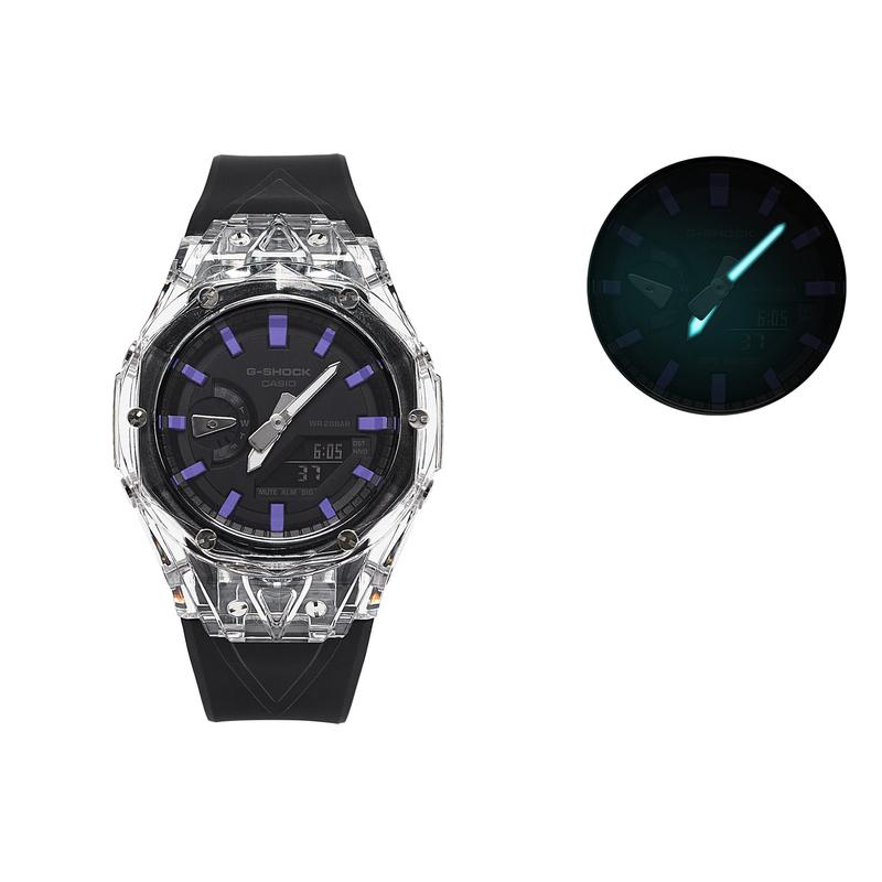 Casio Customized Watch Modified Series 811 Manufacturing Farmhouse Oak GA-2100-1A1 modified-Zi Ye Black Warrior GA-2100-1A1PR(Watch80-GaiZhuang-ZiYe)