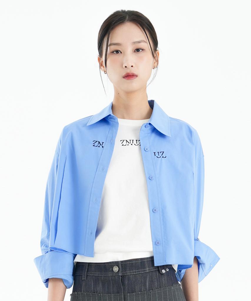 Jenyujeu Z Crop Cut Shirt - Blue
